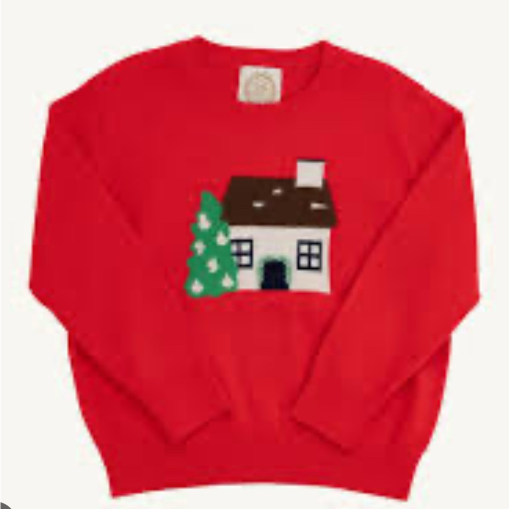 The Beaufort Bonnet Company Isabelle’s Intarsia Sweater 0-6m Richmond Red NWT